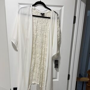 Mossimo Supply Co. Cream Lace Kimono Jacket